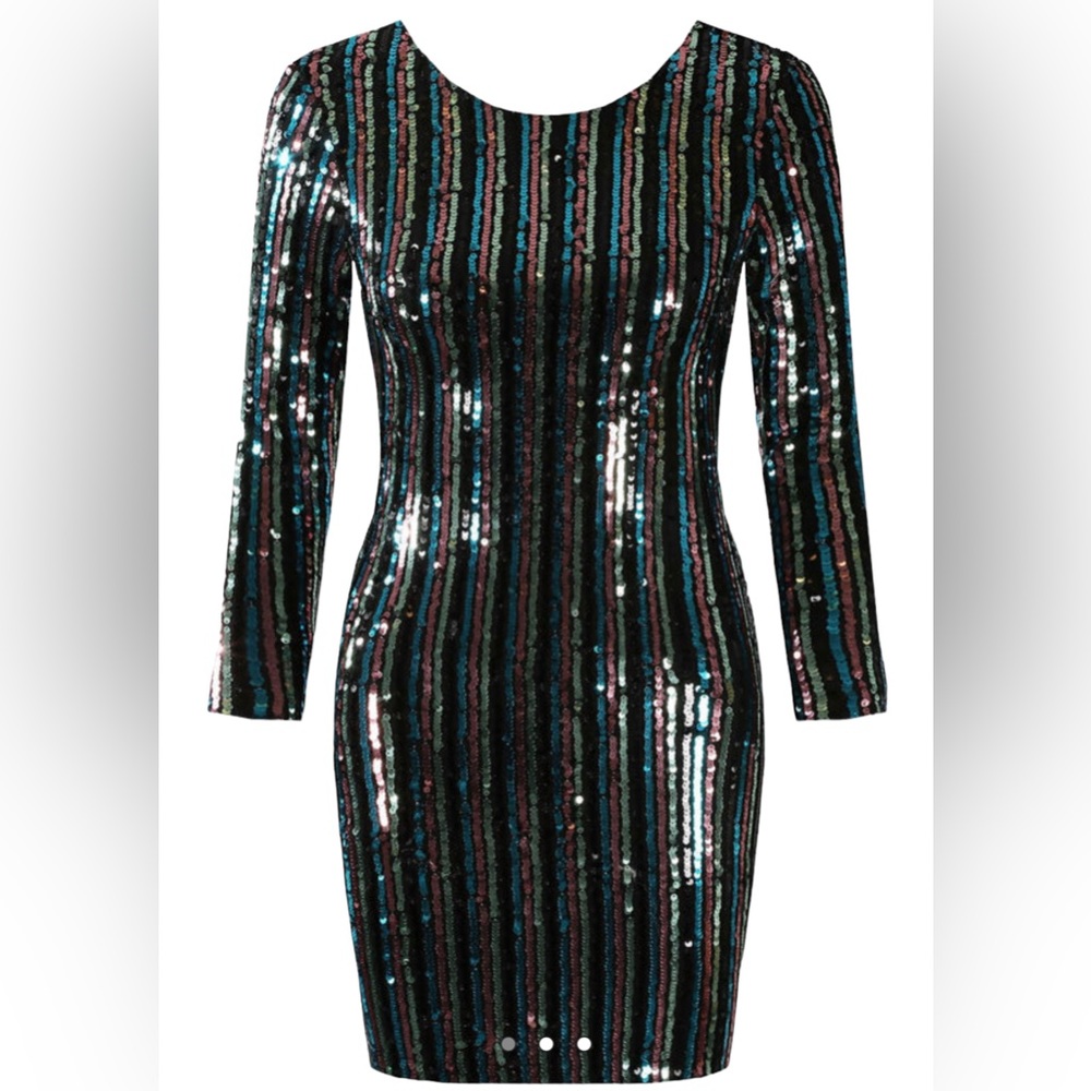 Brand new with tags Black Long Sleeve Sequin Mini Dress